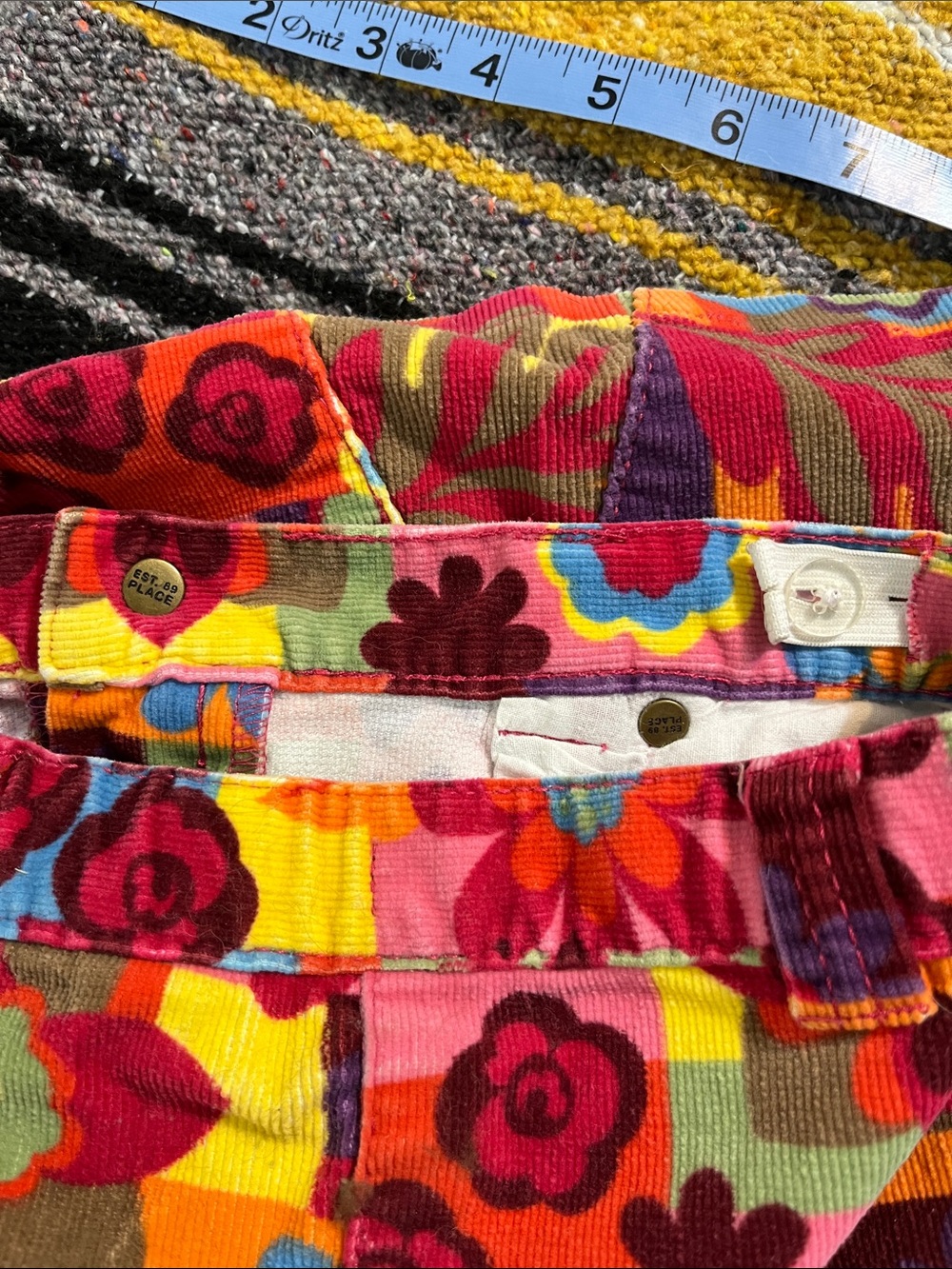 The Children's Place Multicolor Floral Corduroy Patchwork Skirt - Picture 9 of 10